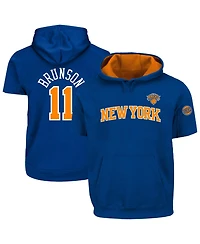 Fanatics Men's Jalen Brunson Blue New York Knicks Big & Tall Short Sleeve Hoodie