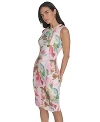 Calvin Klein Women's Printed Scuba Crewneck Dress