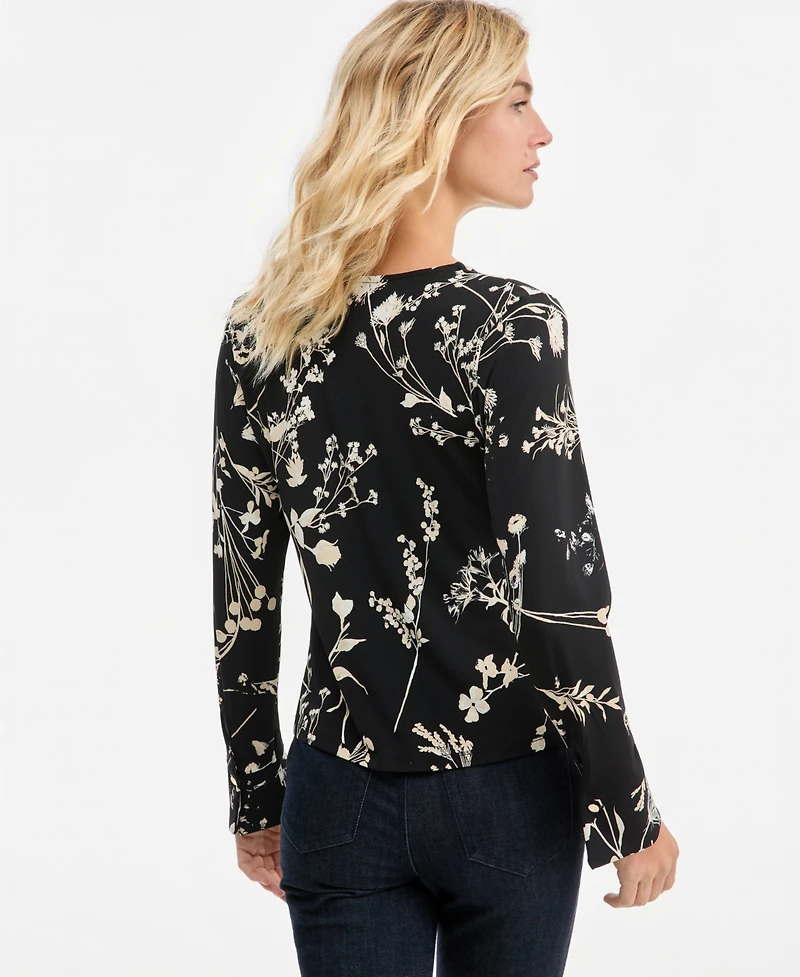 I.n.c. International Concepts Women's Floral Long-Sleeve Blouse, Macy's Exclusive