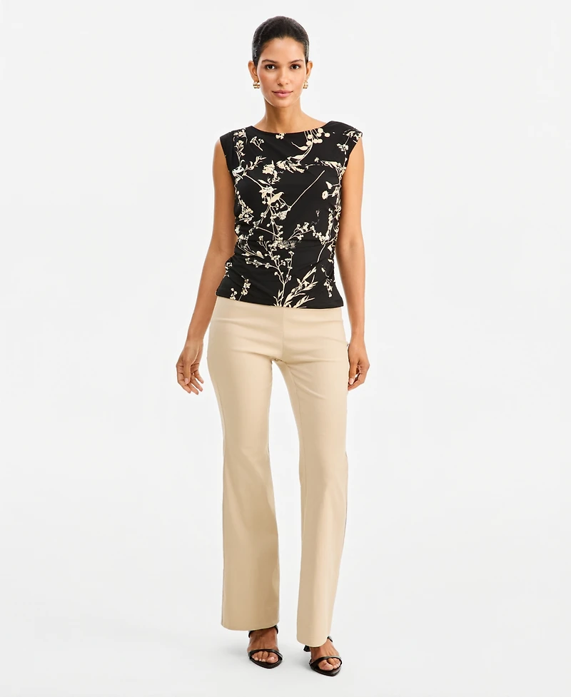 I.n.c. International Concepts Women's Floral-Print Boat-Neck Blouse, Macy's Exclusive