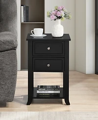 Convenience Concepts York Two-Drawer End Table with Shelf