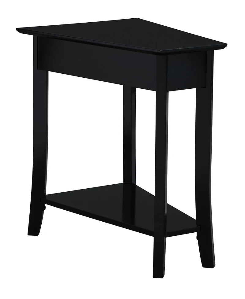 Convenience Concepts Designs2Go Ensenada Rubberwood Wedge End Table with Shelf