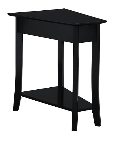 Convenience Concepts Designs2Go Ensenada Rubberwood Wedge End Table with Shelf