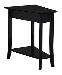 Convenience Concepts Designs2Go Ensenada Rubberwood Wedge End Table with Shelf