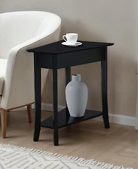 Convenience Concepts Designs2Go Ensenada Rubberwood Wedge End Table with Shelf