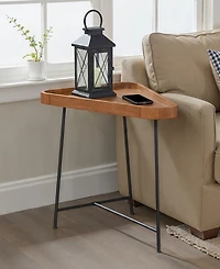 Convenience Concepts Lunar 10" Wood Triangle Wedge Accent End Table