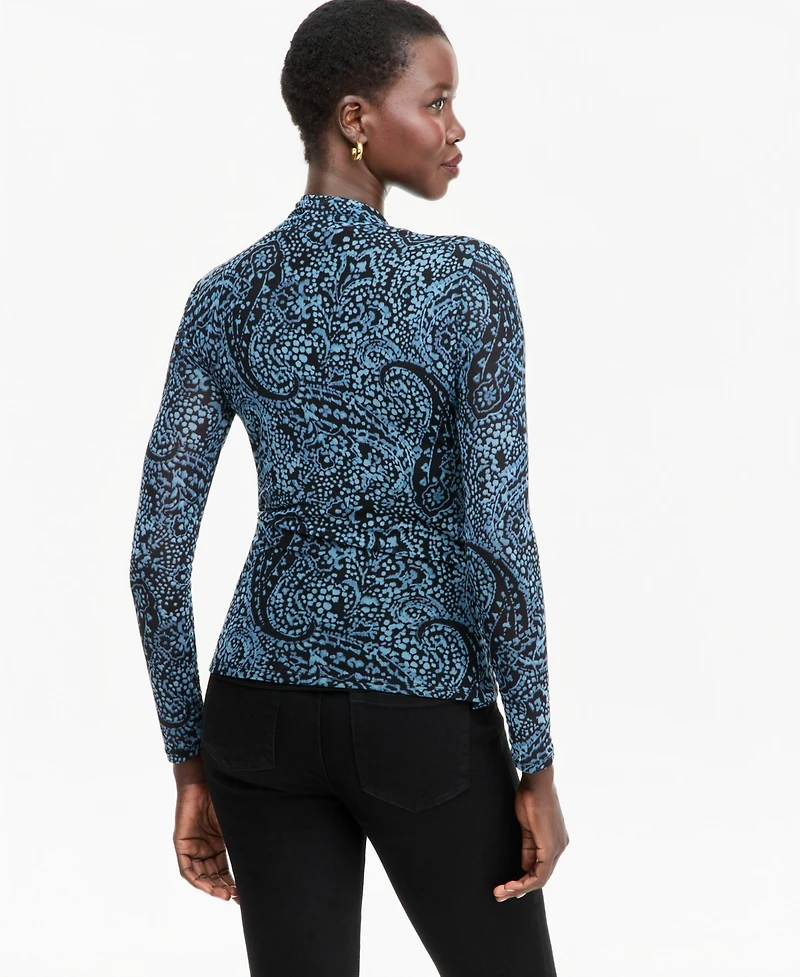 I.n.c. International Concepts Women's Long-Sleeve Surplice Mesh Top, Macy's Exclusive