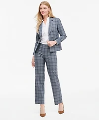Jones New York Women's Plaid Notch Collar Jacket