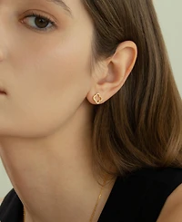 Sterling Silver 18k Gold Plated Aria Clover Stud Earrings, Summer