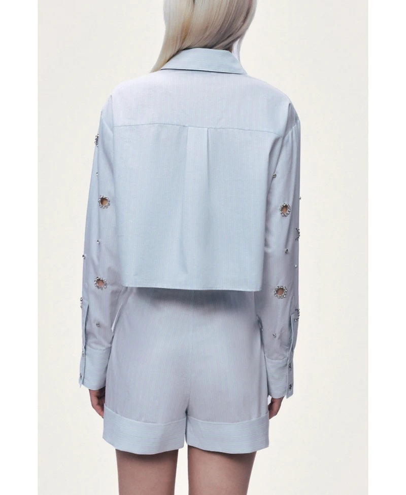 Nocturne Women's Stone Detail Crop Shirt