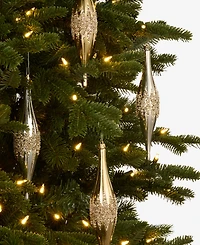 Holiday Lane Opulence Shatterproof Gold-Tone & Silver-Tone Drop Ornaments, Set of 6, Macy's Exclusive