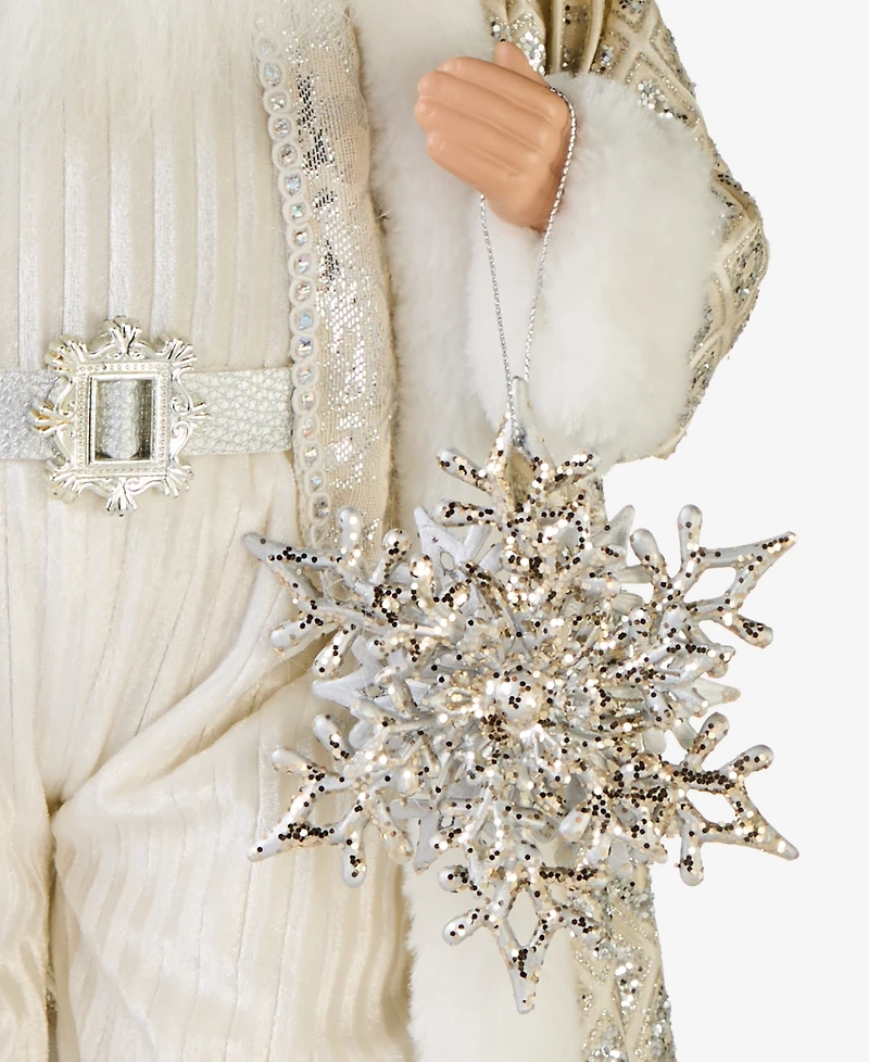 Holiday Lane Opulence Standing Santa with Staff and Snowflake, Macy's Exclusive