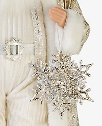 Holiday Lane Opulence Standing Santa with Staff and Snowflake, Macy's Exclusive