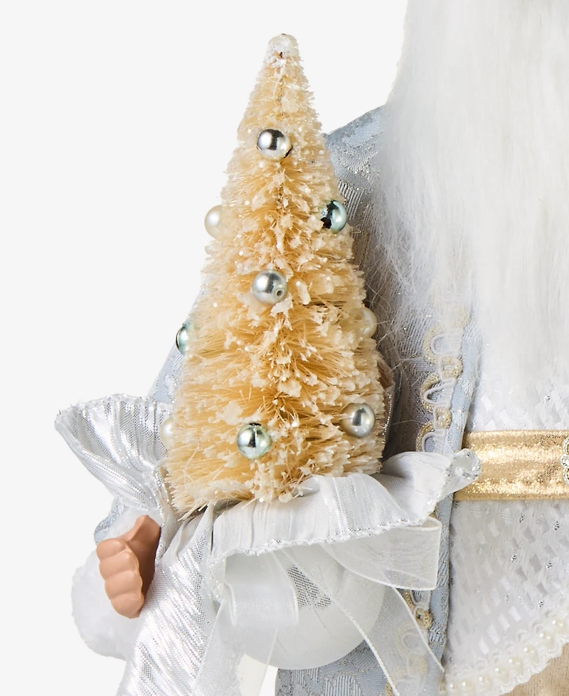 Holiday Lane Opulence Standing Santa with Tree and Stuffed Bear, Macy's Exclusive