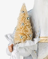 Holiday Lane Opulence Standing Santa with Tree and Stuffed Bear, Macy's Exclusive