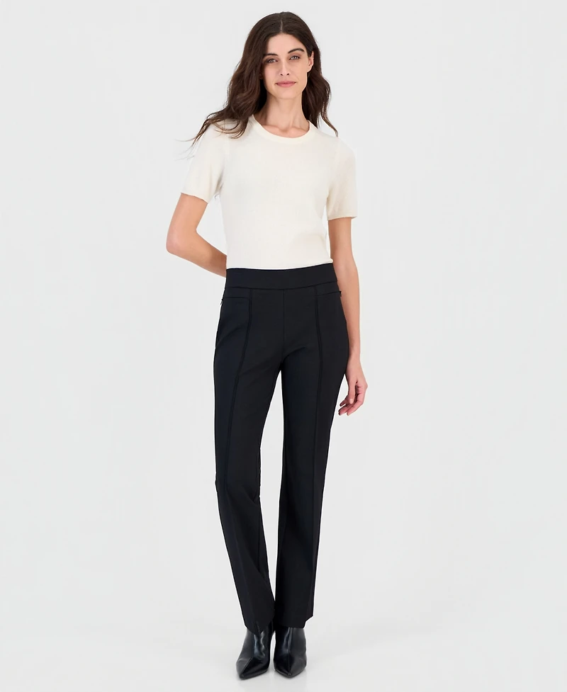 Kasper Petite Bootcut Zip-Pocket Pull-On Pants