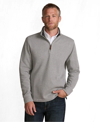 Lands' End Men's Bedford Rib Casual Quarter Zip Sweater