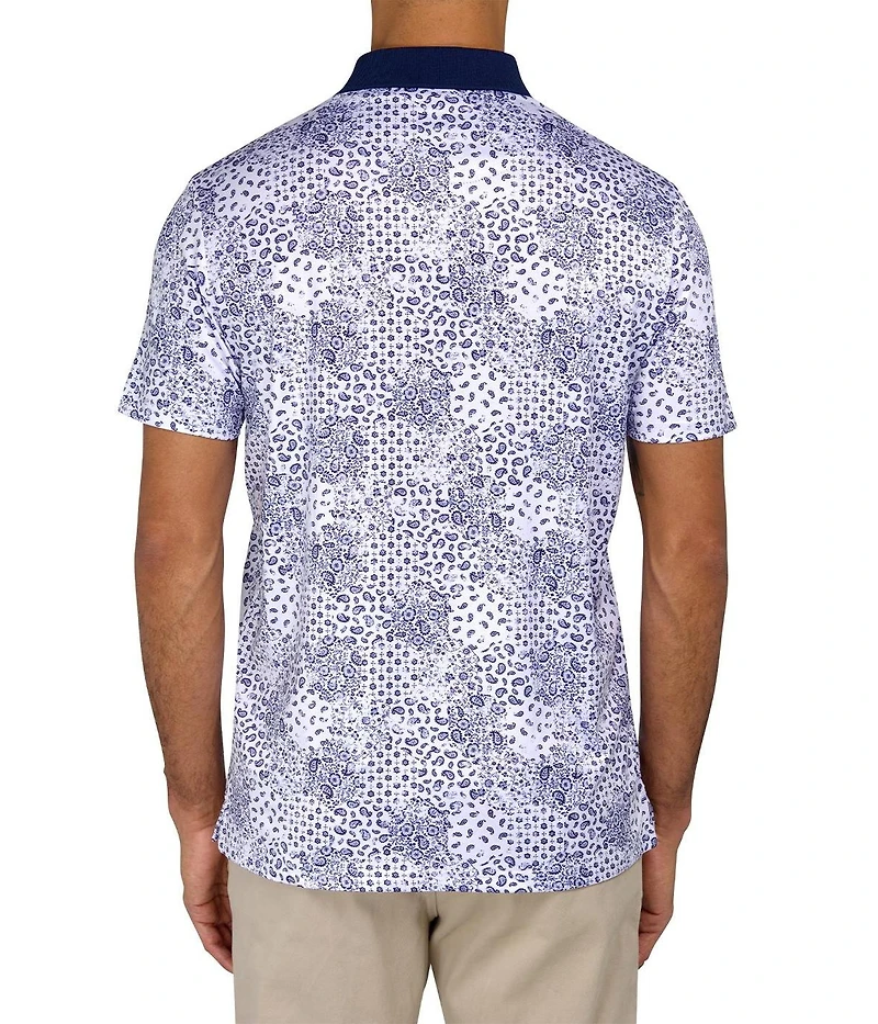 Society of Threads Men's Regular Fit Micro Paisley Performance Polo