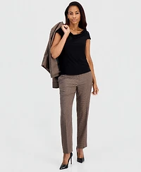 Kasper Petite Cowl Neck Cap-Sleeve Blouse