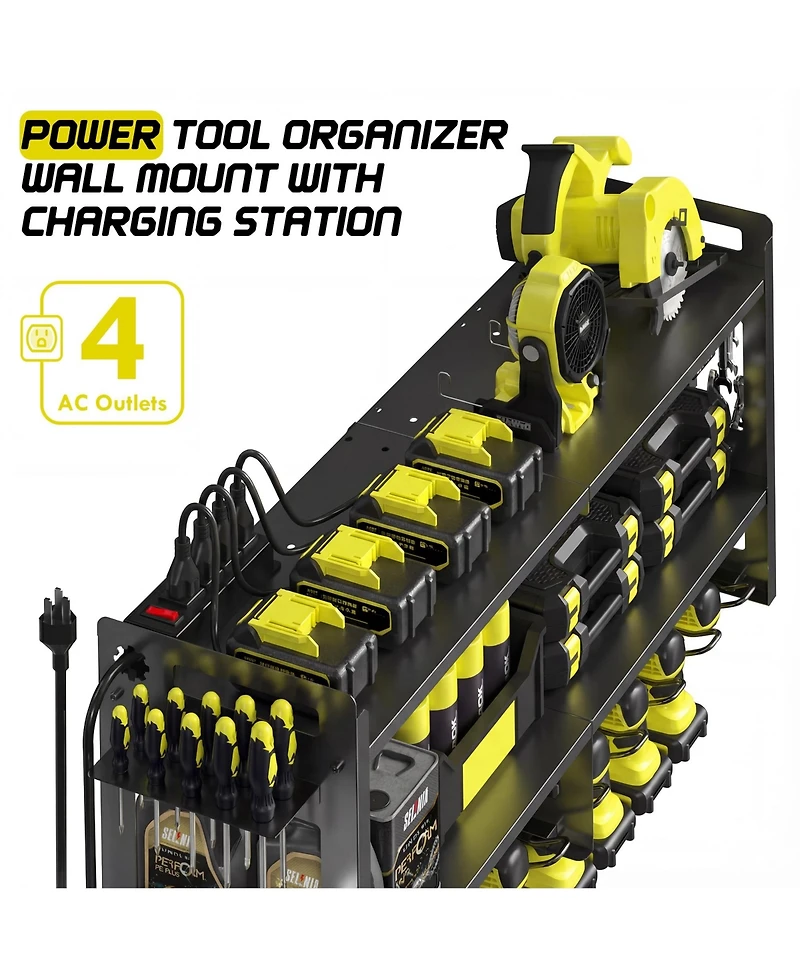 Xdovet Power Tool Organizer Wall Mount Charging Station Metal Rack Drill Holder Storage