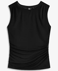 I.n.c. Women's Solid Mesh Ruched Tank, Macy's Exclusive