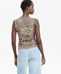 I.n.c. International Concepts Women's Mock-Neck Printed Mesh Sleeveless Top, Macy's Exclusive