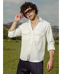 Campus Sutra Crimp-Tactile Utility Shirt