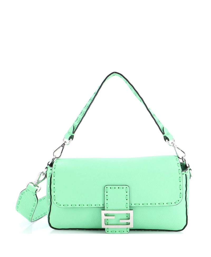 Pre-Owned Fendi Medium Selleria Baguette Nm Bag Leather
