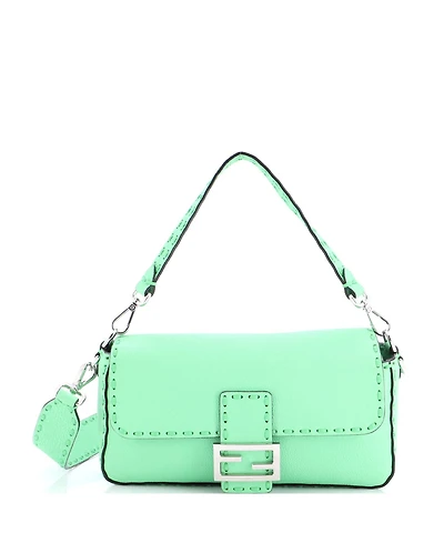 Pre-Owned Fendi Medium Selleria Baguette Nm Bag Leather