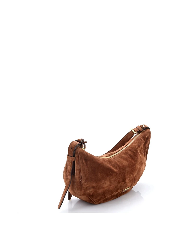 Pre-Owned Prada Large Demi-Lune Shoulder Bag Suede