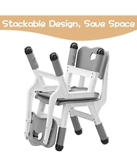 gaomon Kids Table and 4 Chairs Set, Height Adjustable Toddler Activity Table with Graffiti Desktop for Home or Classroom
