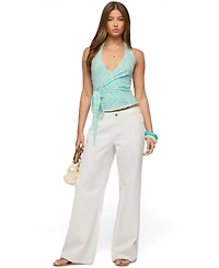 Edikted Women's Aquarelle Striped Wrap Halter Top