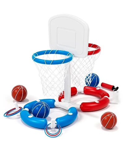 Gnuadz 2-in-1 Pool Basketball Hoop Ring Toss Game Floating