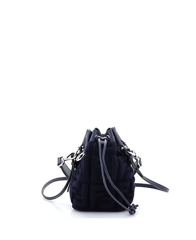 Pre-Owned Fendi Mini Mon Tresor Bucket Bag Zucca Knit with Leather