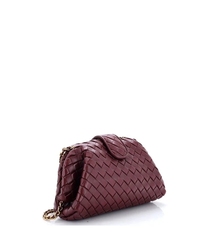 Pre-Owned Bottega Veneta Medium Lauren 1980 Clutch with Chain Intrecciato Nappa