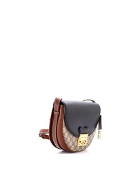 Pre-Owned Gucci Padlock Saddle Shoulder Bag Gg Coated Canvas and Leather