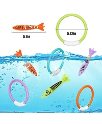 Gnuadz Diving Games Swimming Pool Underwater Rings Torpedo Set