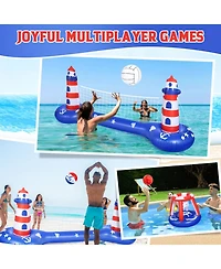 Gnuadz Pool Volleyball Basketball Hoop Inflatable Floats Water Games