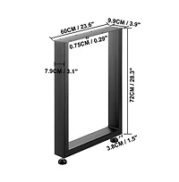 Sugift Heavy Duty Metal Dining Table Legs Set of 2, 28 x 24 in Box Section Square Frame