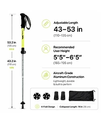 Ayamaya Collapsible Trekking Poles 115cm - Lightweight Folding Hiking Poles