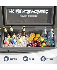Sugift 75 Quart Portable Hard Cooler with 6-Day Ice Retention All-Terrain Wheels