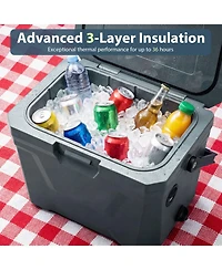 Sugift 21 Quart Insulated Portable Hard Shell Ice Chest with 2 Cup Holders