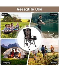 Sugift 400 lb Heavy Duty Folding Camping Chair with Cup Holder and Mesh Pocket