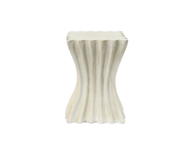 sumyeg Wave Shaped Mgo Side Table Sandstone Effect 200lbs Capacity Indoor Outdoor End