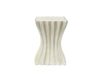 sumyeg Wave Shaped Mgo Side Table Sandstone Effect 200lbs Capacity Indoor Outdoor End