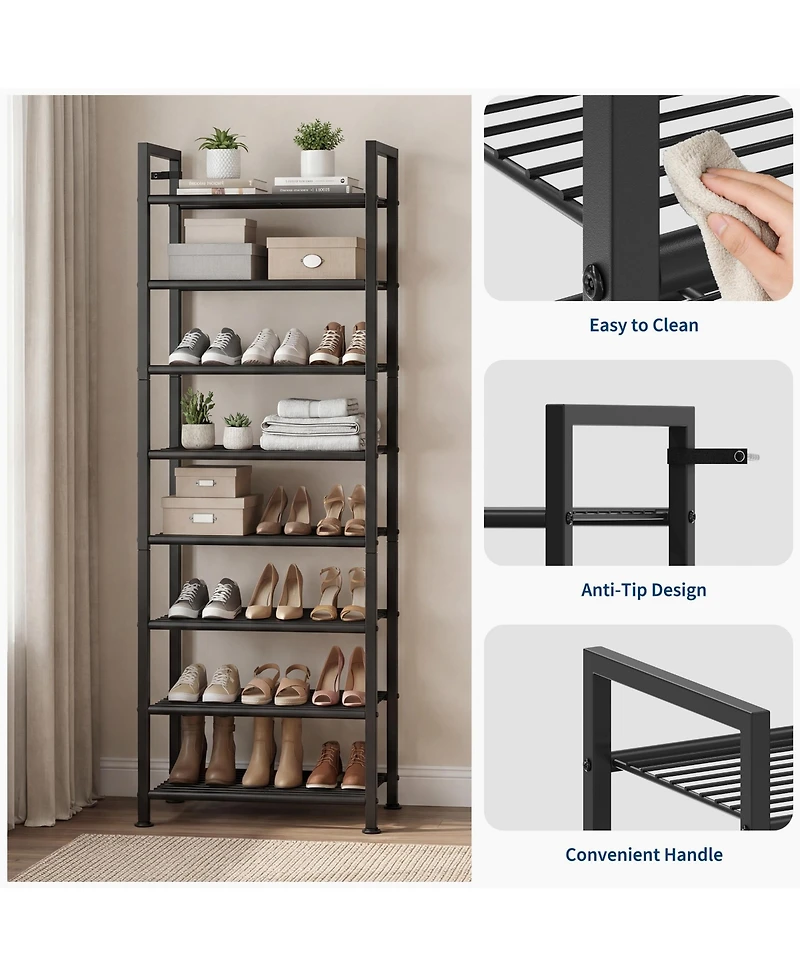 gaomon 8-Tier Metal Shoe Storage Organizer, Shoe Rack for Entryway Hallway Closet and Bedroom
