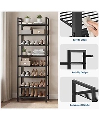 gaomon 8-Tier Metal Shoe Storage Organizer, Shoe Rack for Entryway Hallway Closet and Bedroom