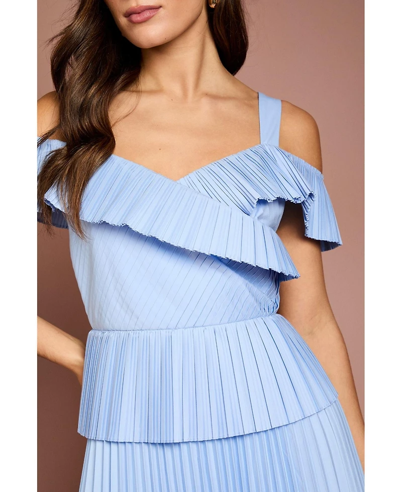 Coast Women's Pleated V-Neck Midi Dress