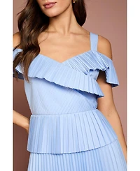 Coast Women's Pleated V-Neck Midi Dress