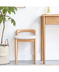 sumyeg Solid Beech Wood Makeup Stool Bench for Bedroom Dining Room or Entryway